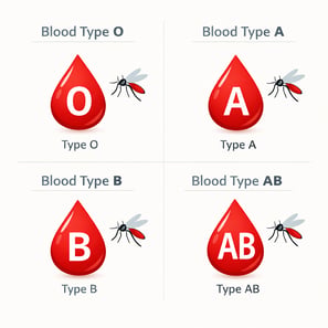Blood Types Infographic with Mosquito Icon-1