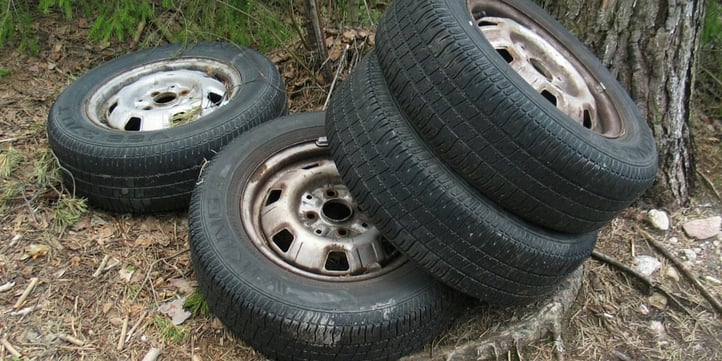 Mosquitoes like to breed in tires