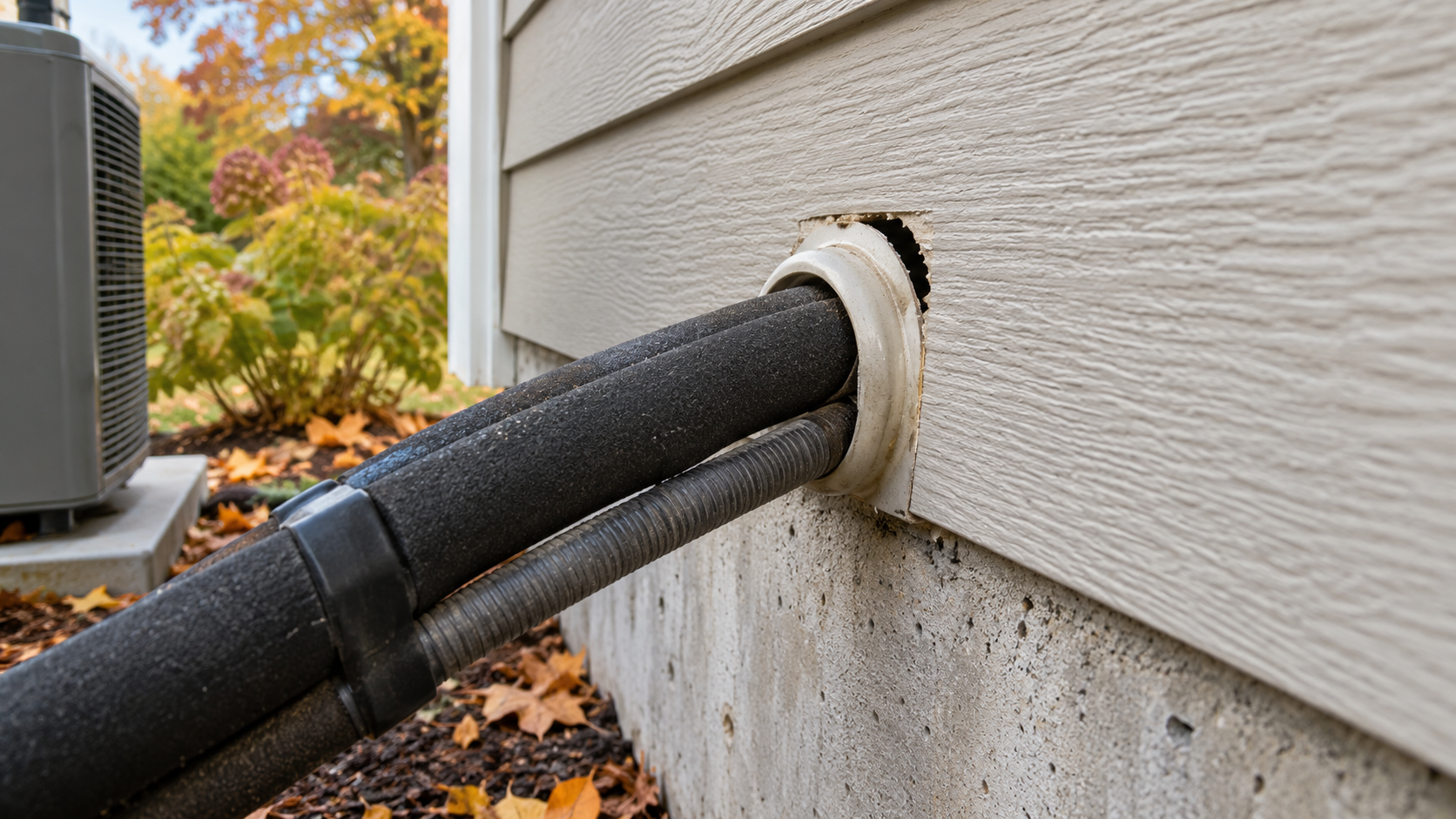 Unsealed gap around AC lines-2
